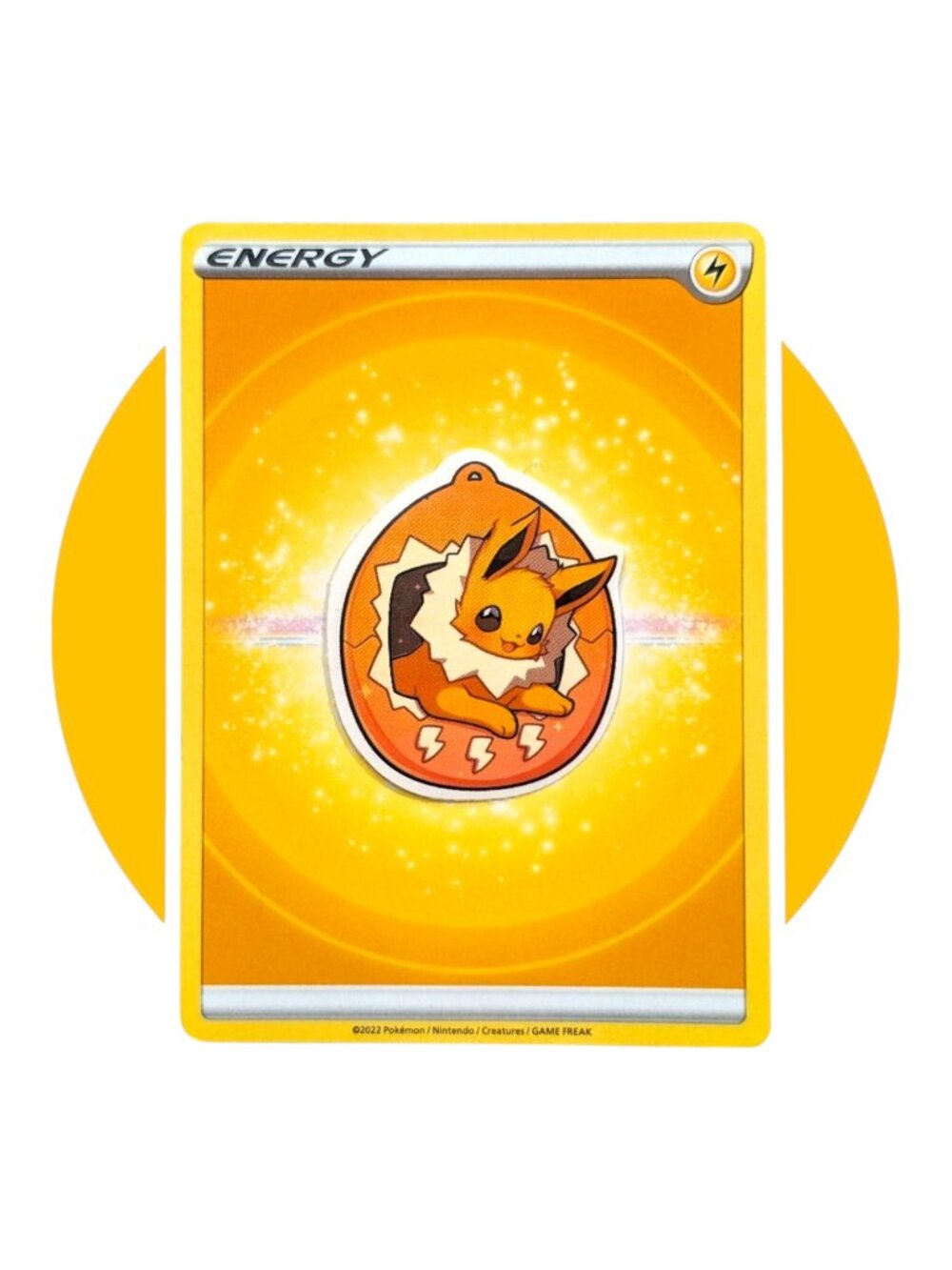 Pokemon Vinyl Sticker (B32): Jolteon Game with Lightning Energy Card
